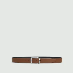 Theory Abhy Reversible Belt In Pebbled Leather-Men Accessories