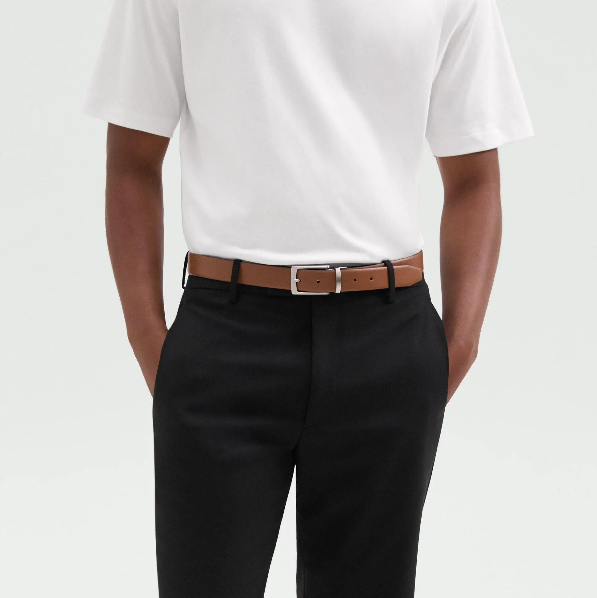 Theory Abhy Reversible Belt In Pebbled Leather-Men Accessories
