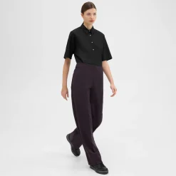 Theory Adjustable Wool Gabardine Pant-Women Suits|Pants