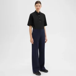 Theory Adjustable Wool Gabardine Pant-Women Suits|Pants
