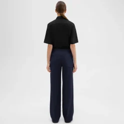 Theory Adjustable Wool Gabardine Pant-Women Suits|Pants