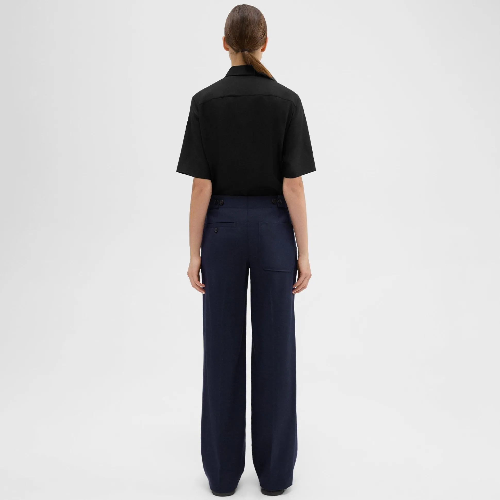 Theory Adjustable Wool Gabardine Pant-Women Suits|Pants