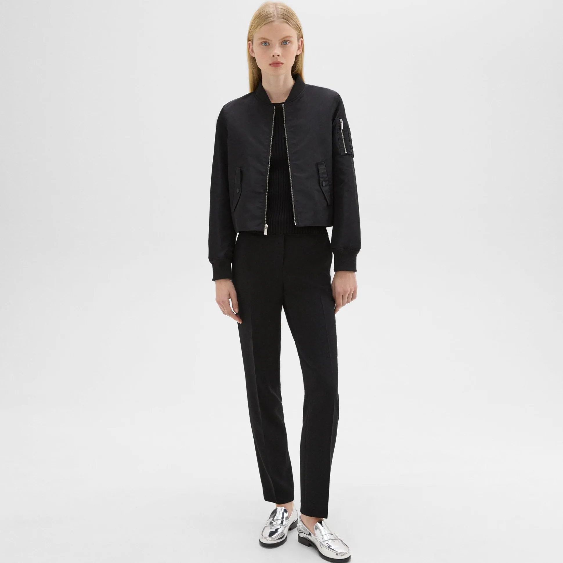 Theory A-Line Flight Jacket In Recycled Nylon-Women Outerwear