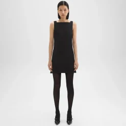 Theory A-Line Mini Dress In Double Weave-Women Dresses