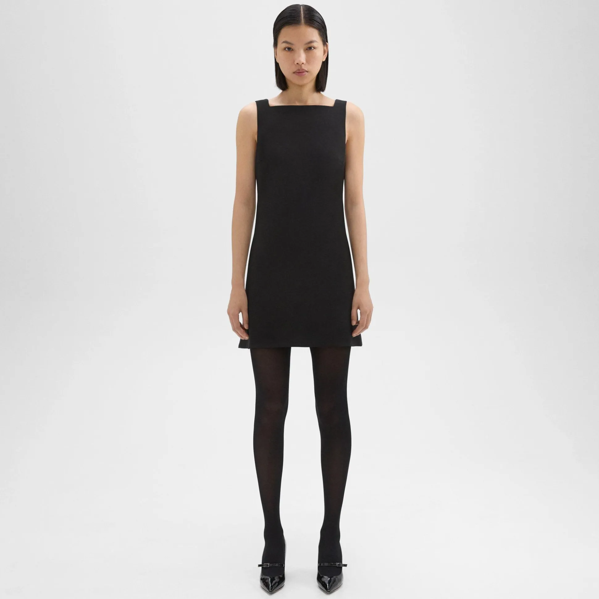 Theory A-Line Mini Dress In Double Weave-Women Dresses