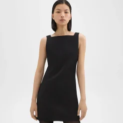 Theory A-Line Mini Dress In Double Weave-Women Dresses