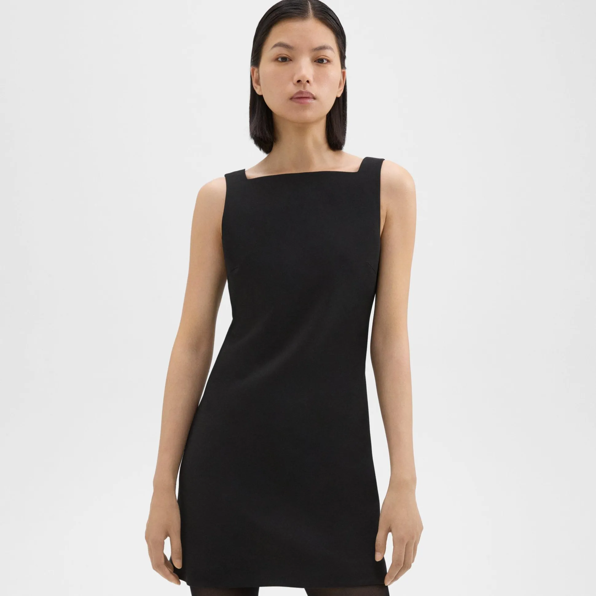 Theory A-Line Mini Dress In Double Weave-Women Dresses