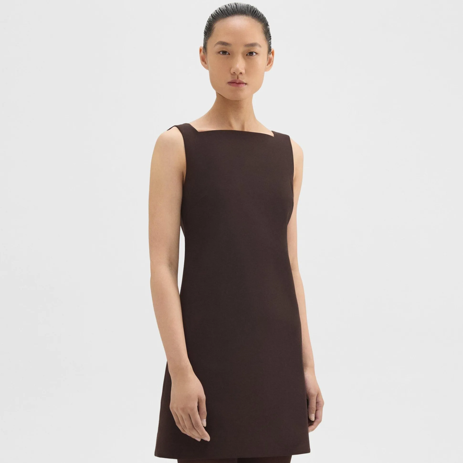 Theory A-Line Mini Dress In Double Weave-Women Dresses