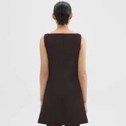 Theory A-Line Mini Dress In Double Weave-Women Dresses