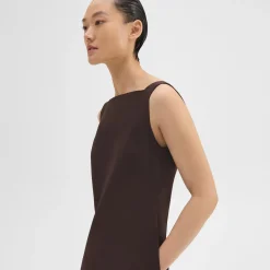 Theory A-Line Mini Dress In Double Weave-Women Dresses