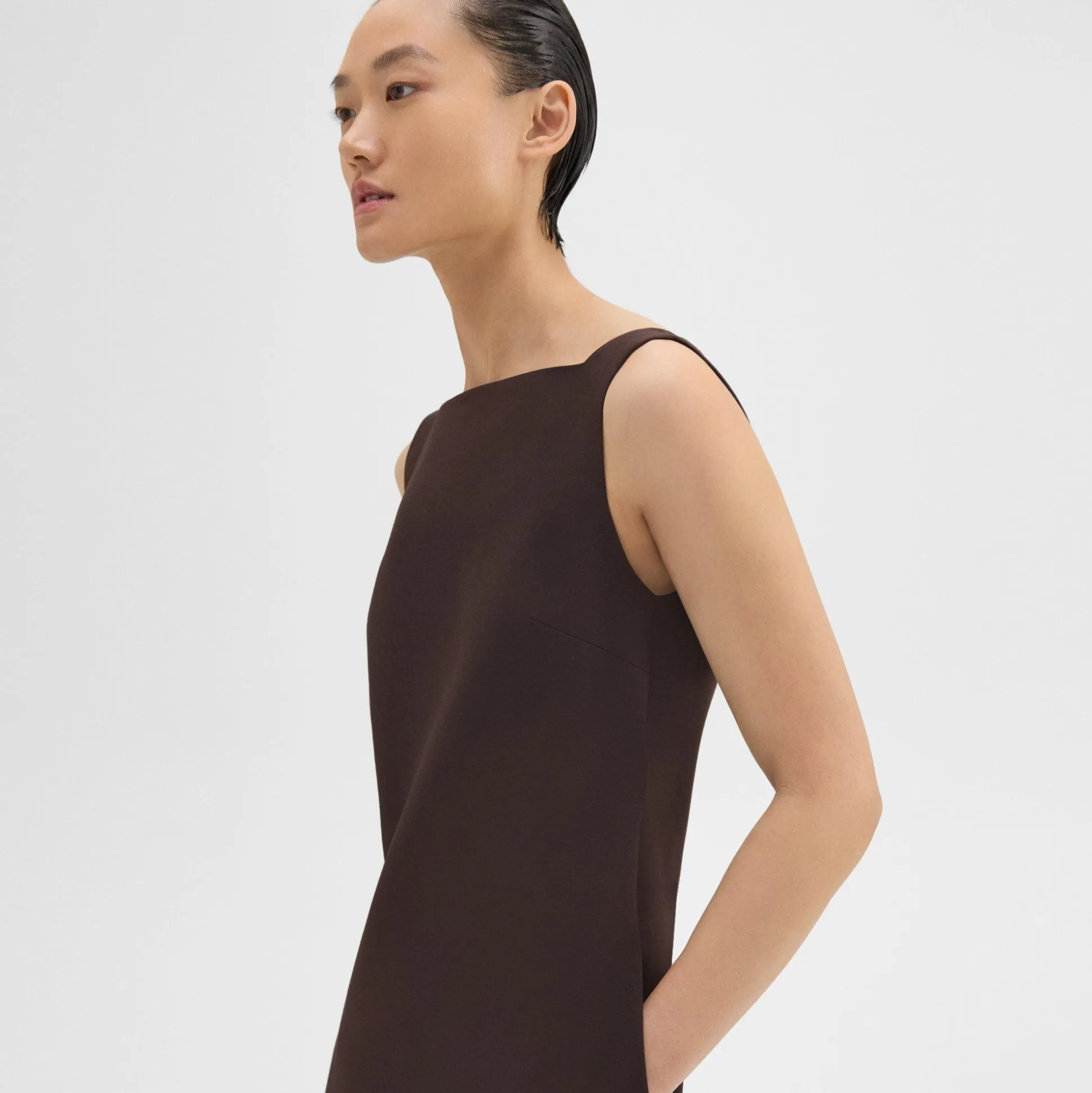 Theory A-Line Mini Dress In Double Weave-Women Dresses