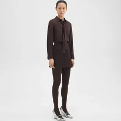 Theory A-Line Mini Skirt In Suede-Women Skirts