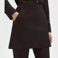Theory A-Line Mini Skirt In Suede-Women Skirts