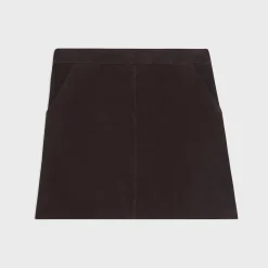 Theory A-Line Mini Skirt In Suede-Women Skirts