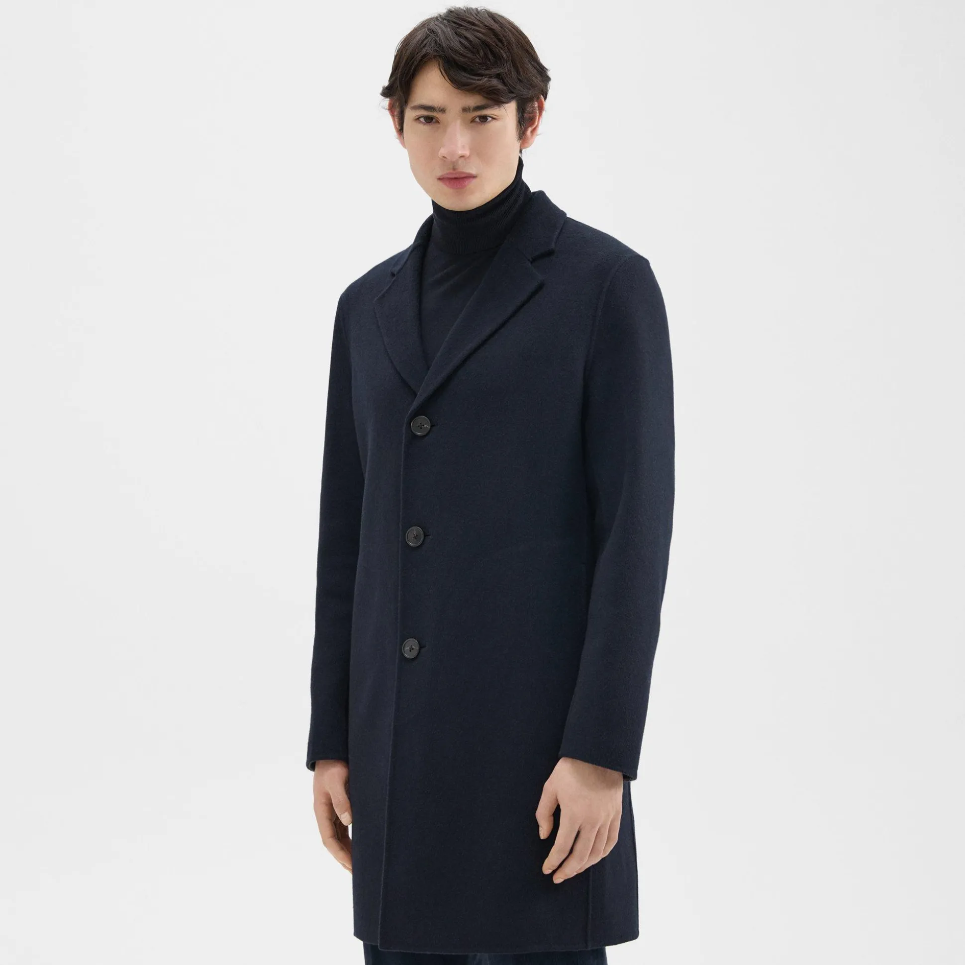 Theory Almec Coat In Double-Face Wool-Cashmere-Men Outerwear