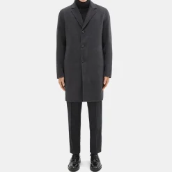 Theory Almec Coat In Double-Face Wool-Cashmere-Men Outerwear