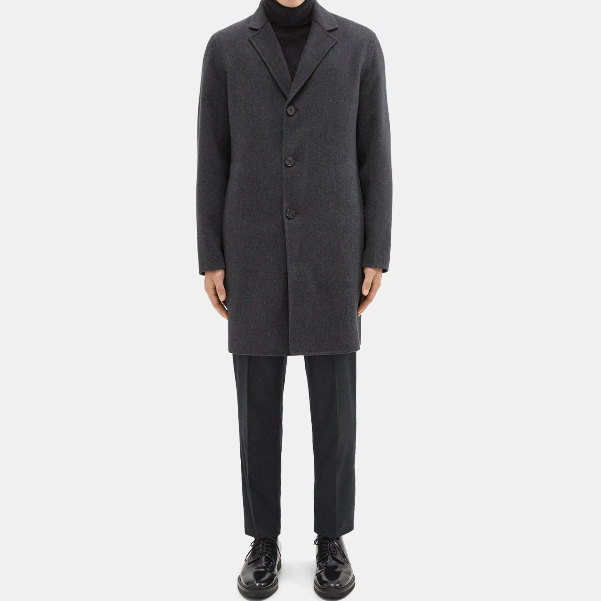 Theory Almec Coat In Double-Face Wool-Cashmere-Men Outerwear