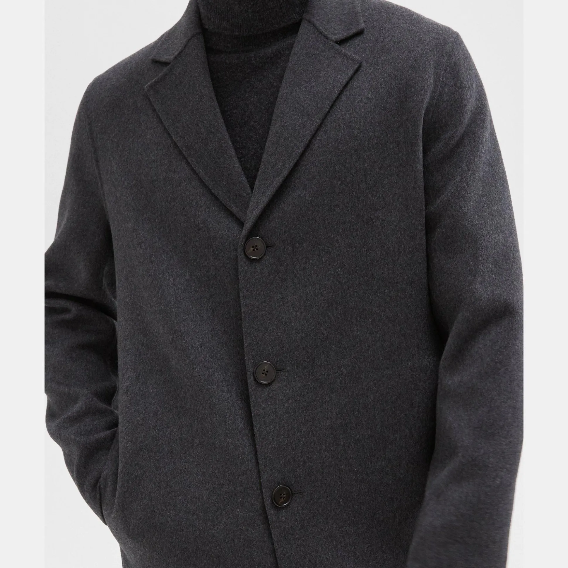 Theory Almec Coat In Double-Face Wool-Cashmere-Men Outerwear