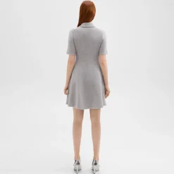 Theory Babydoll Polo Dress In Felted Wool-Cashmere-Women Dresses