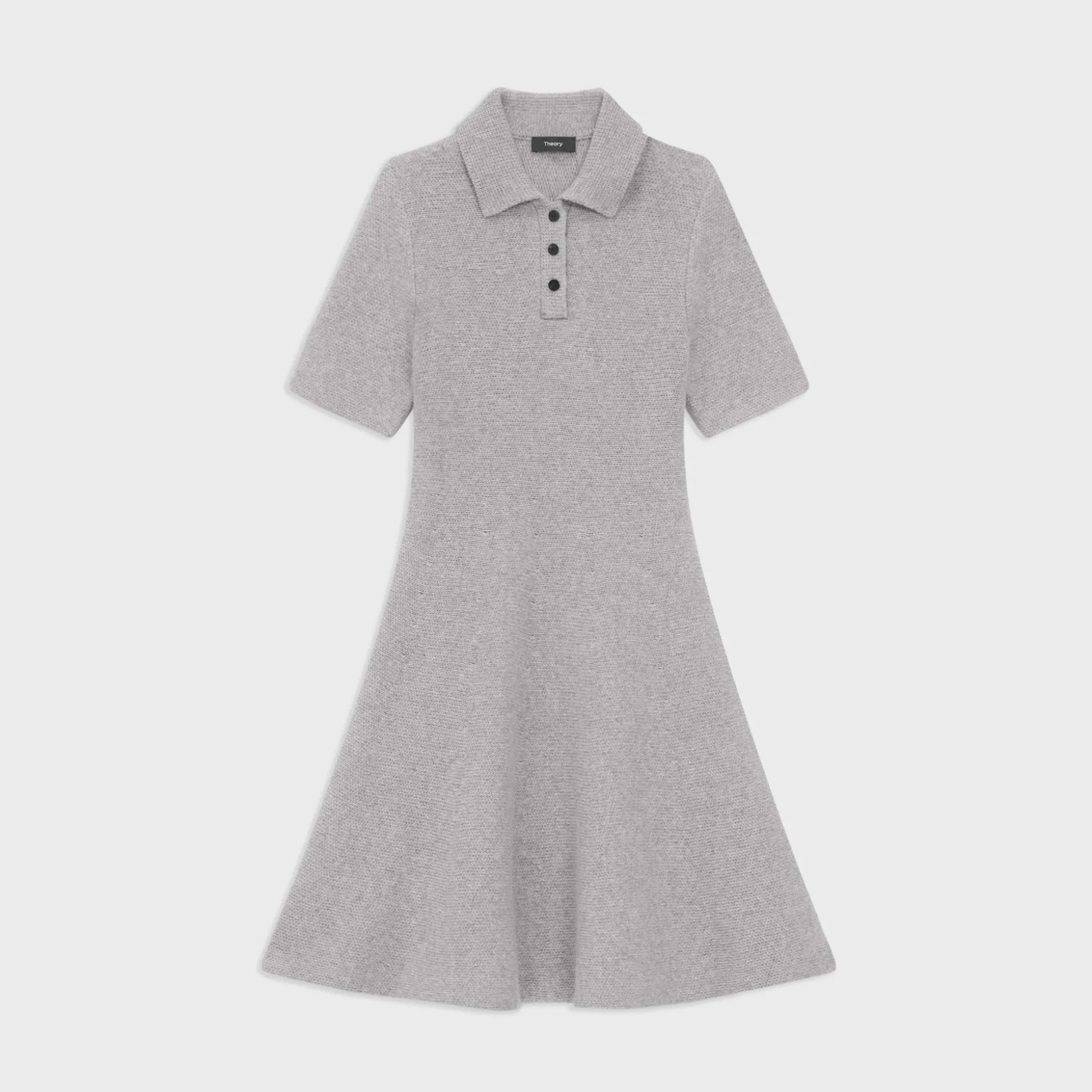 Theory Babydoll Polo Dress In Felted Wool-Cashmere-Women Dresses