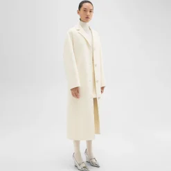 Theory Belted Coat In Double-Face Wool-Cashmere-Women Outerwear