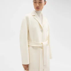 Theory Belted Coat In Double-Face Wool-Cashmere-Women Outerwear