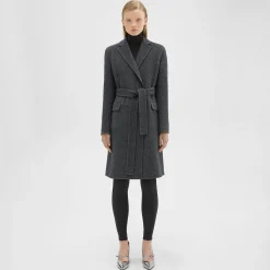 Theory Belted Coat In Double-Face Wool-Cashmere-Women Outerwear