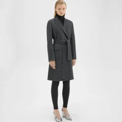 Theory Belted Coat In Double-Face Wool-Cashmere-Women Outerwear