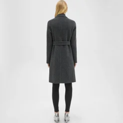 Theory Belted Coat In Double-Face Wool-Cashmere-Women Outerwear