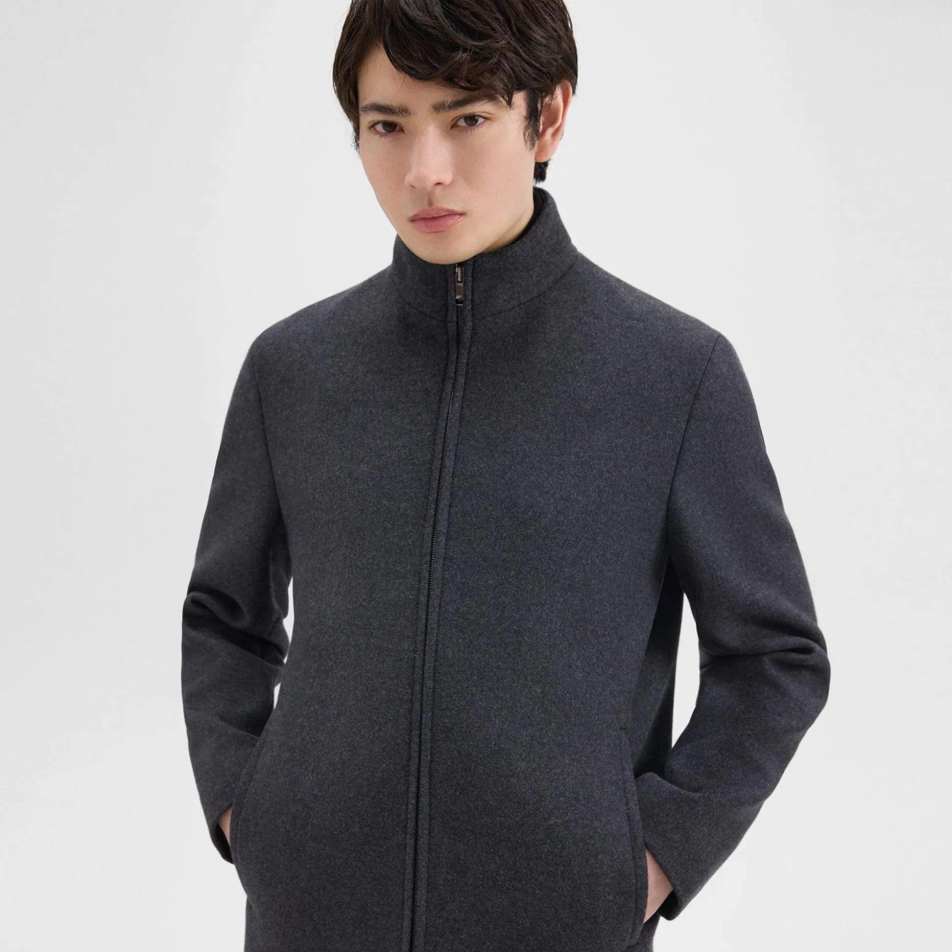 Theory Belvin Coat In Recycled Wool-Blend Melton-Men Outerwear