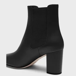 Theory Block Heel Chelsea Bootie In Leather-Women Shoes