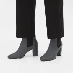 Theory Block Heel Chelsea Bootie In Leather-Women Shoes