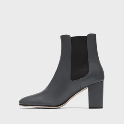 Theory Block Heel Chelsea Bootie In Leather-Women Shoes