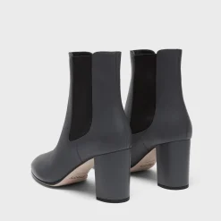Theory Block Heel Chelsea Bootie In Leather-Women Shoes