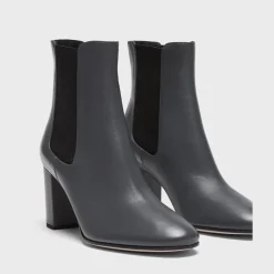 Theory Block Heel Chelsea Bootie In Leather-Women Shoes