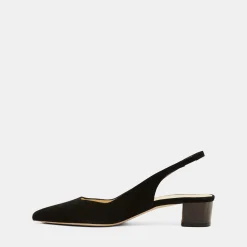 Theory Block Heel Slingback In Suede-Women Shoes