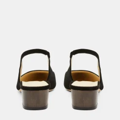 Theory Block Heel Slingback In Suede-Women Shoes