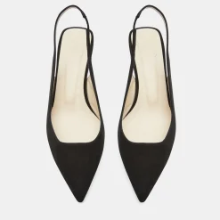 Theory Block Heel Slingback In Suede-Women Shoes