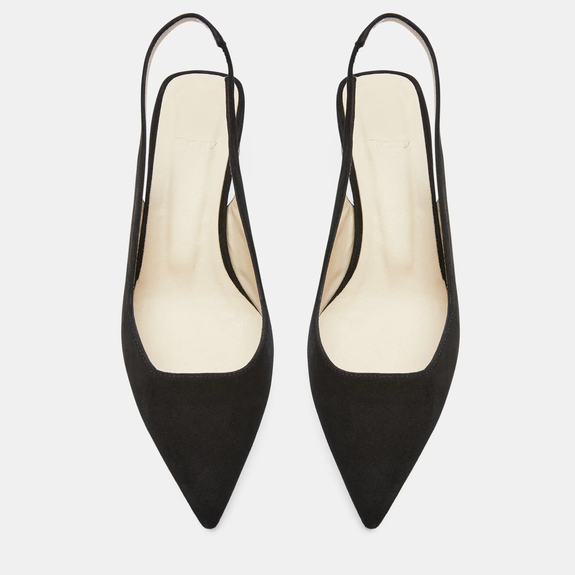 Theory Block Heel Slingback In Suede-Women Shoes