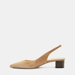 Theory Block Heel Slingback In Suede-Women Shoes