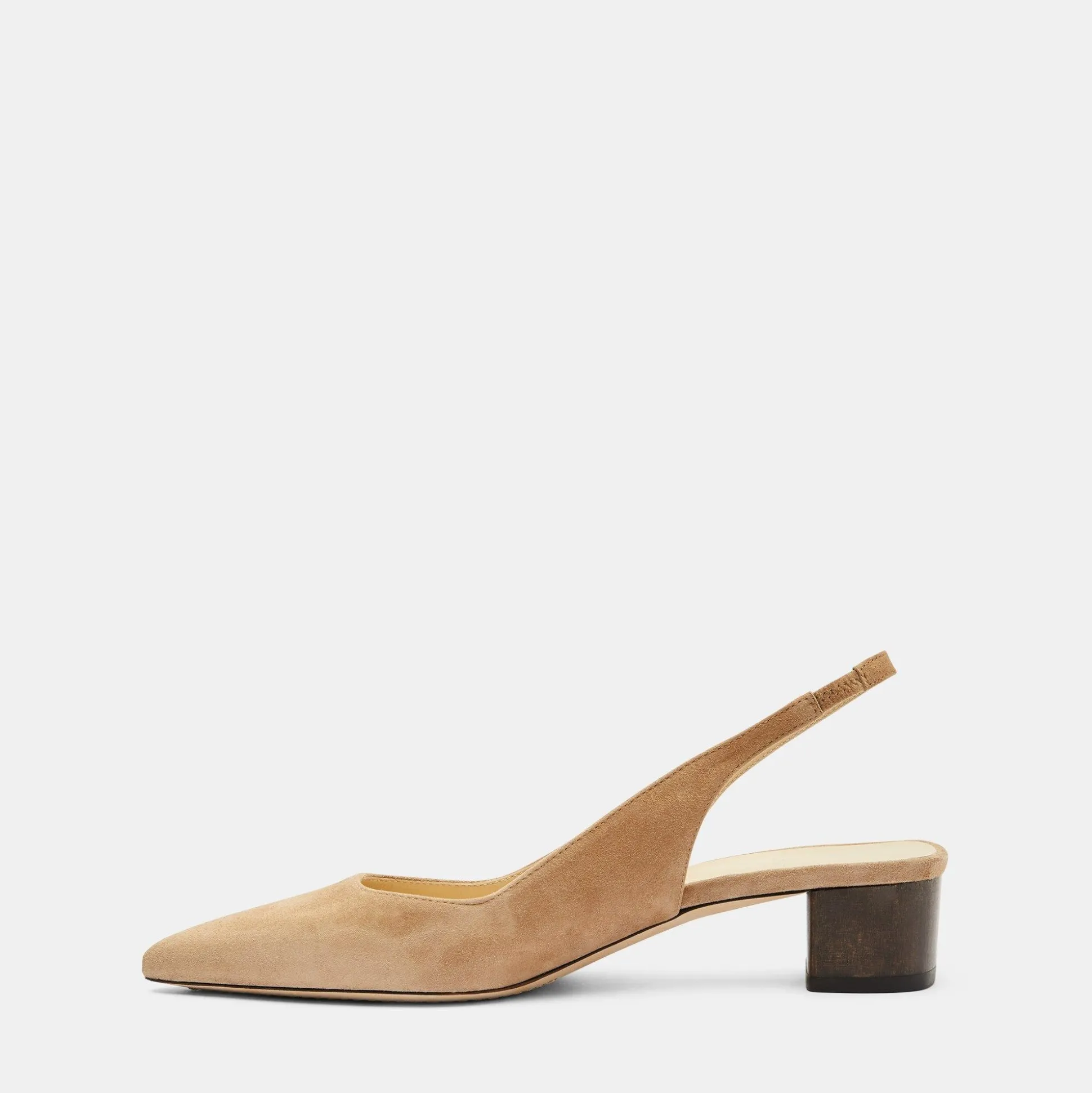 Theory Block Heel Slingback In Suede-Women Shoes