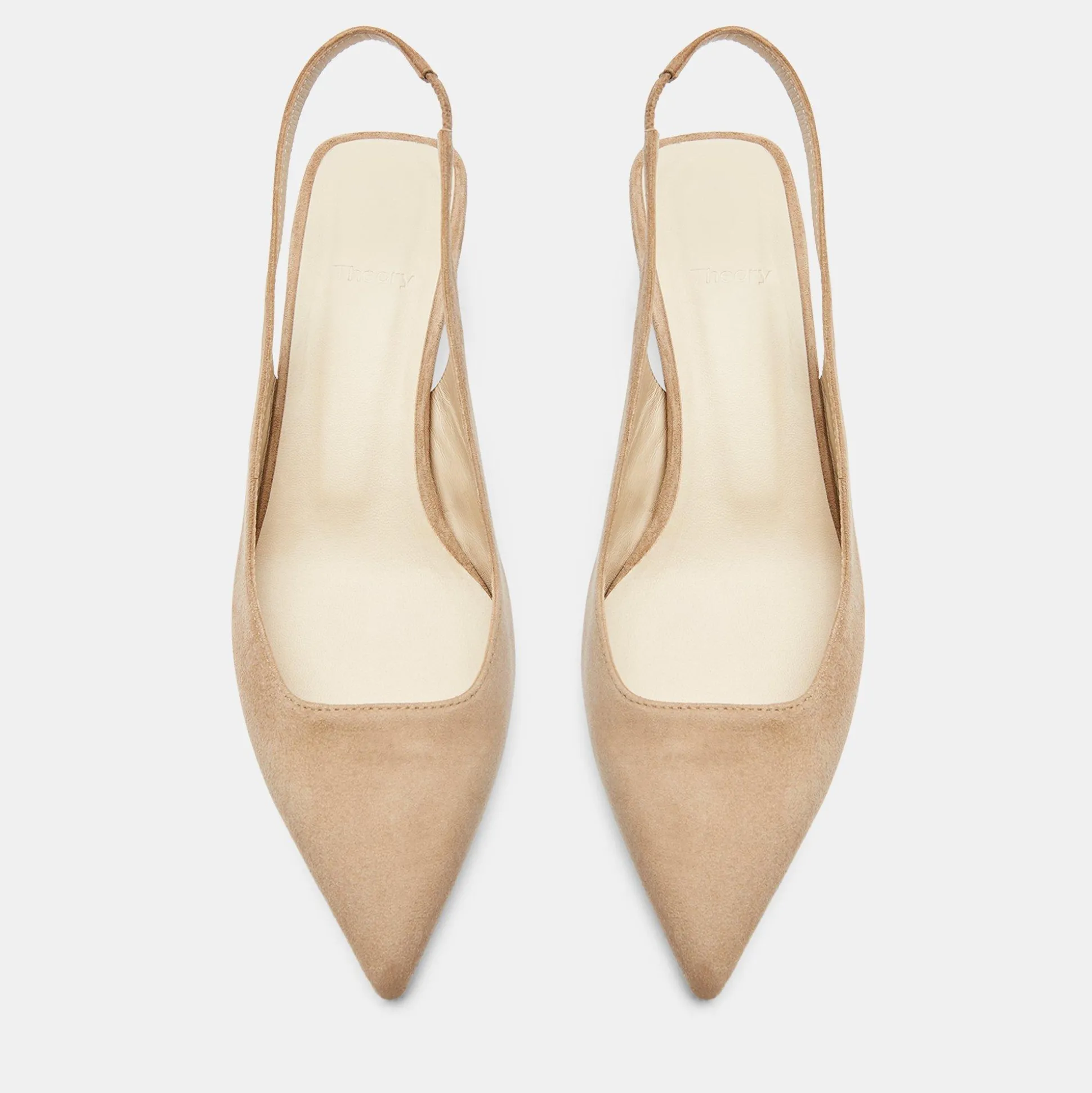 Theory Block Heel Slingback In Suede-Women Shoes