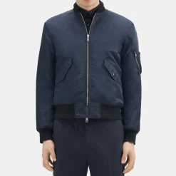 Theory Bomber Puffer Jacket In Recycled Nylon-Men Outerwear|Blazers + Jackets