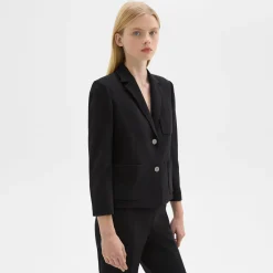 Theory Boxy Patch Pocket Blazer In Admiral Crepe-Women Suits|Blazers + Jackets
