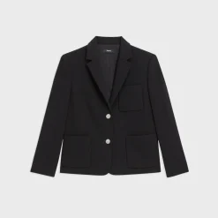 Theory Boxy Patch Pocket Blazer In Admiral Crepe-Women Suits|Blazers + Jackets