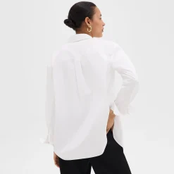 Theory Boyfriend Shirt In Good Cotton-Women Tops