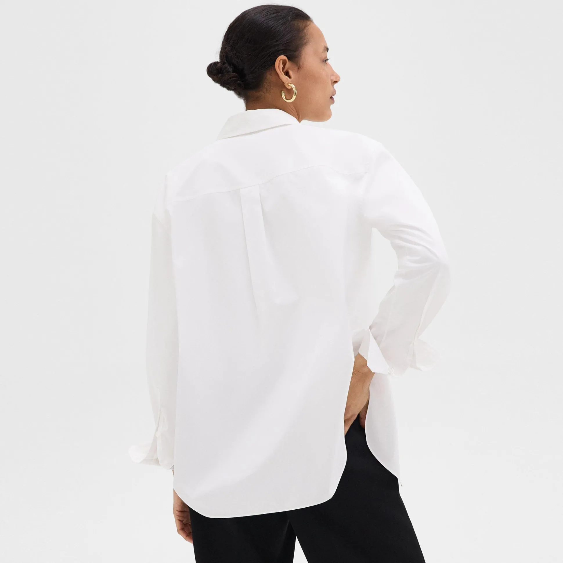 Theory Boyfriend Shirt In Good Cotton-Women Tops