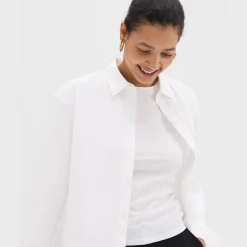 Theory Boyfriend Shirt In Good Cotton-Women Tops