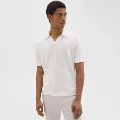 Theory Brenan Polo Shirt In Cotton-Linen-Men T-shirts + Polos|Sweaters + Cardigans
