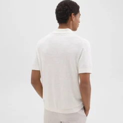 Theory Brenan Polo Shirt In Cotton-Linen-Men T-shirts + Polos|Sweaters + Cardigans